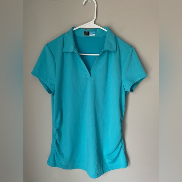 PGA Tour Tops - PGA Tour Airflux Bright Blue Golf Polo Shirt Size Large
